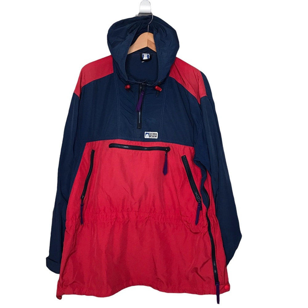 Sierra Designs Vintage Pullover Colourblock Windbreaker Jacket Coat Retro